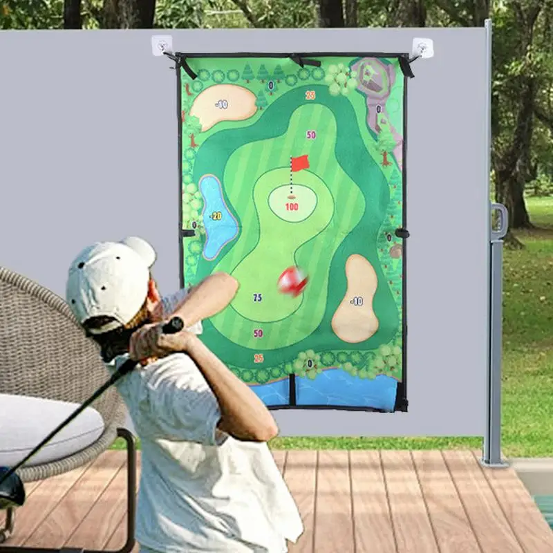 Chip And Stick Golf Game Двусторонний тренировочный коврик Chipping Полный комплект