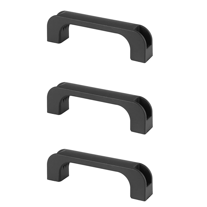 

3X Door Cabinet Black Plastic Rectangular Pull Handle 5.2 Inch