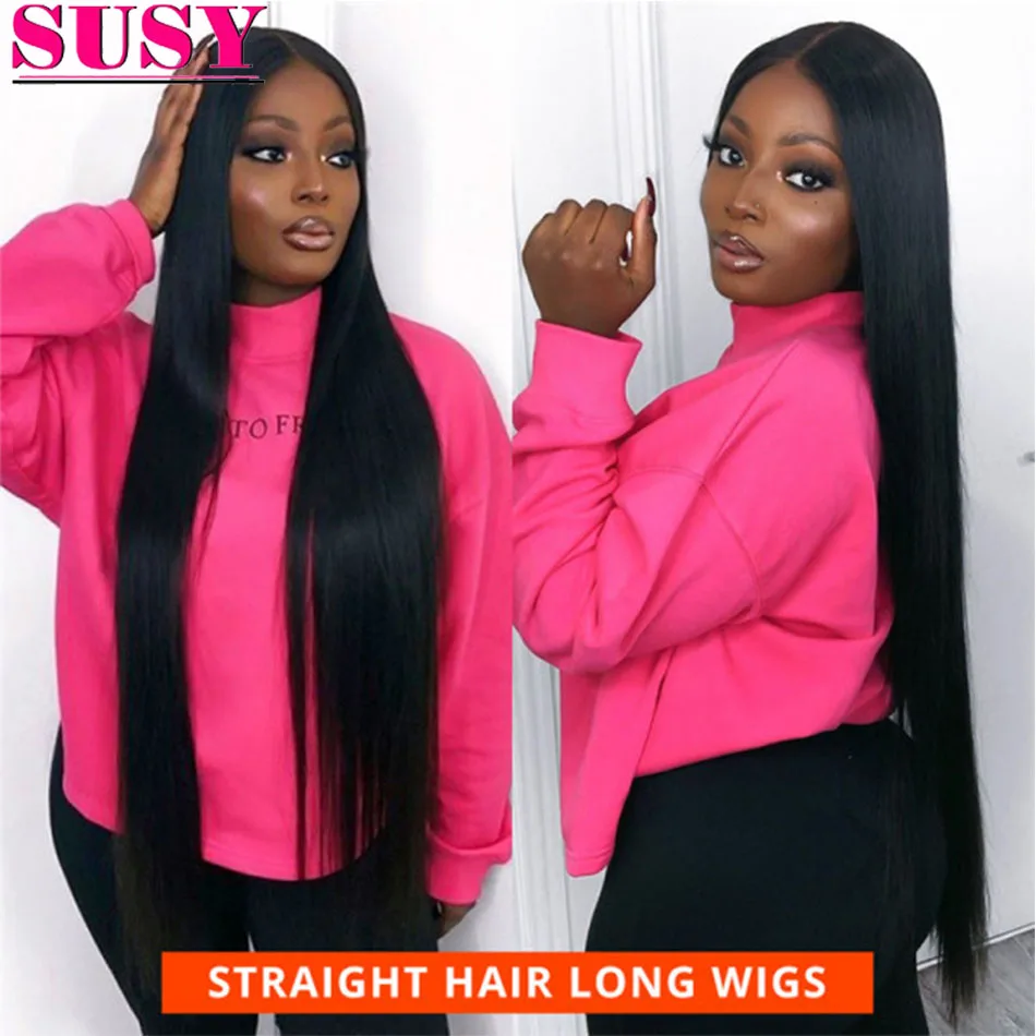 

38 40 inch Straight Lace Front Wig For Women Human Hair HD Transparent Lace Clsoure Wig Brazilian Lace Front Human Hair Wig