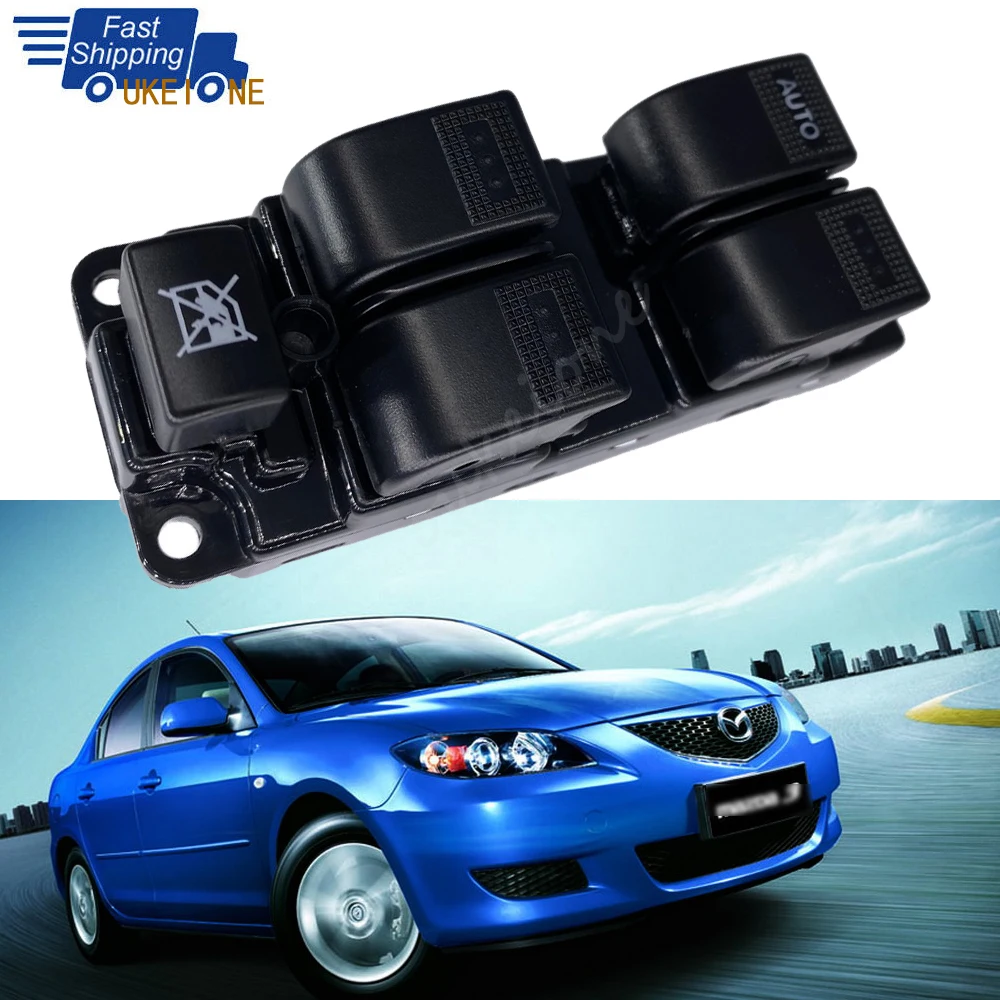 

Передний RHD LHD для Mazda 6 2003-2006, главный переключатель управления электростеклом, управляемая кнопка управления яркостью, Аксессуары для автомобилей