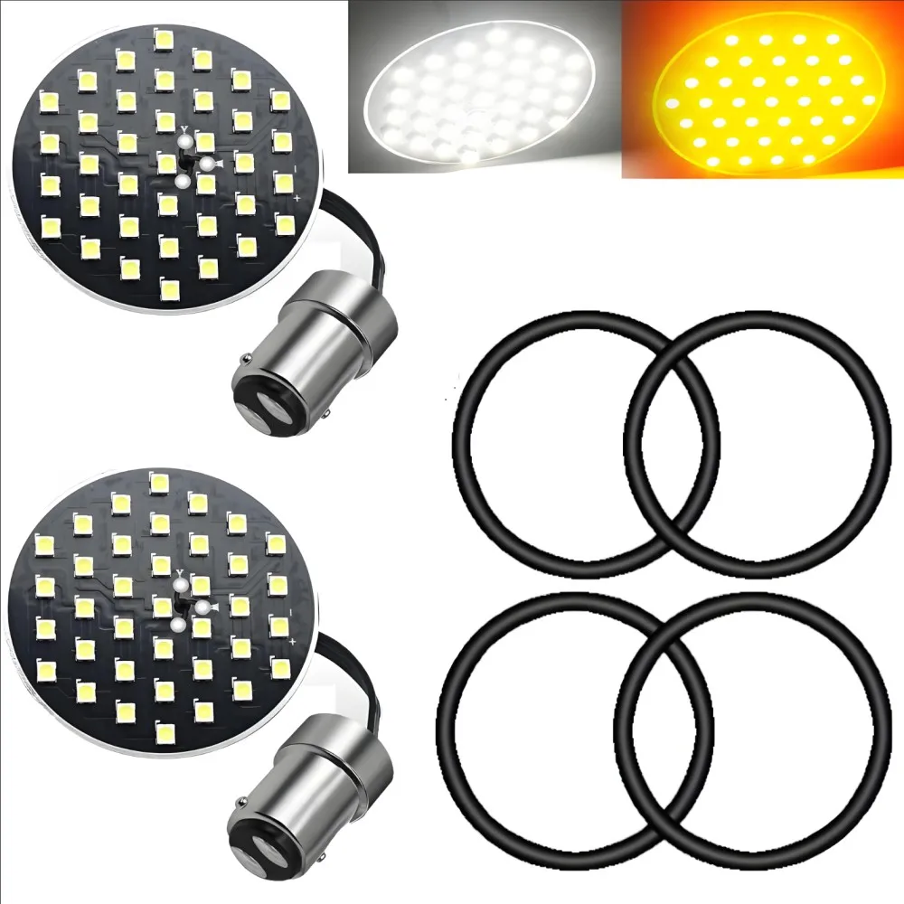 

Светодиодная лампа Harley Davidson 1156, 2 дюйма Bullet Style 1157 Белый Янтарный указатель поворота для Harley Davidson Softail Dyna Road.