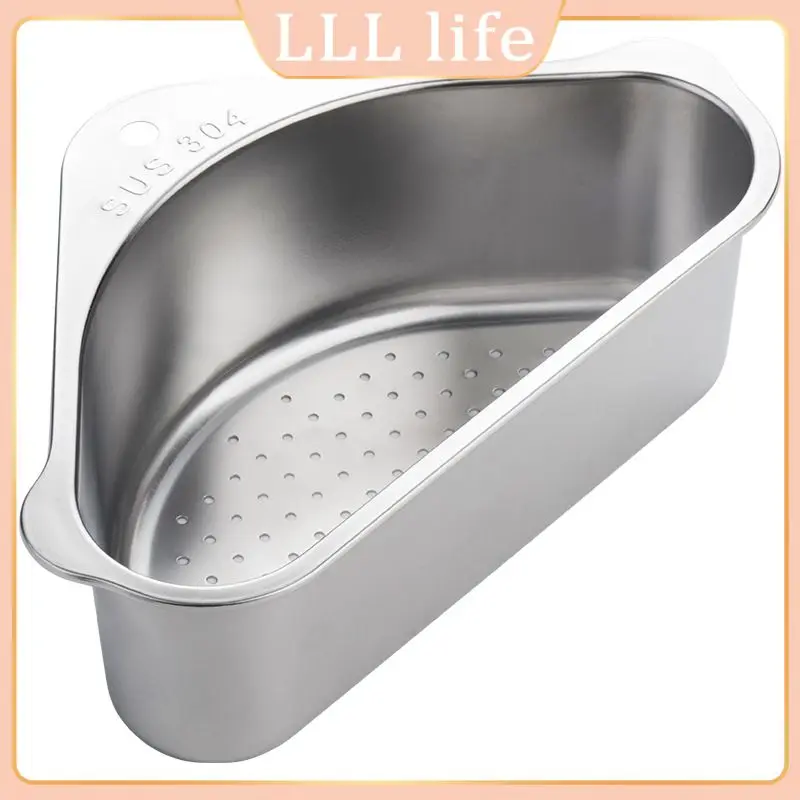 

Kitchen Sink Drain Basket 304 Stainless Steel Triangle Drain Rack Leftovers Filter Sink Receiving Basket New Kitchen Accessories