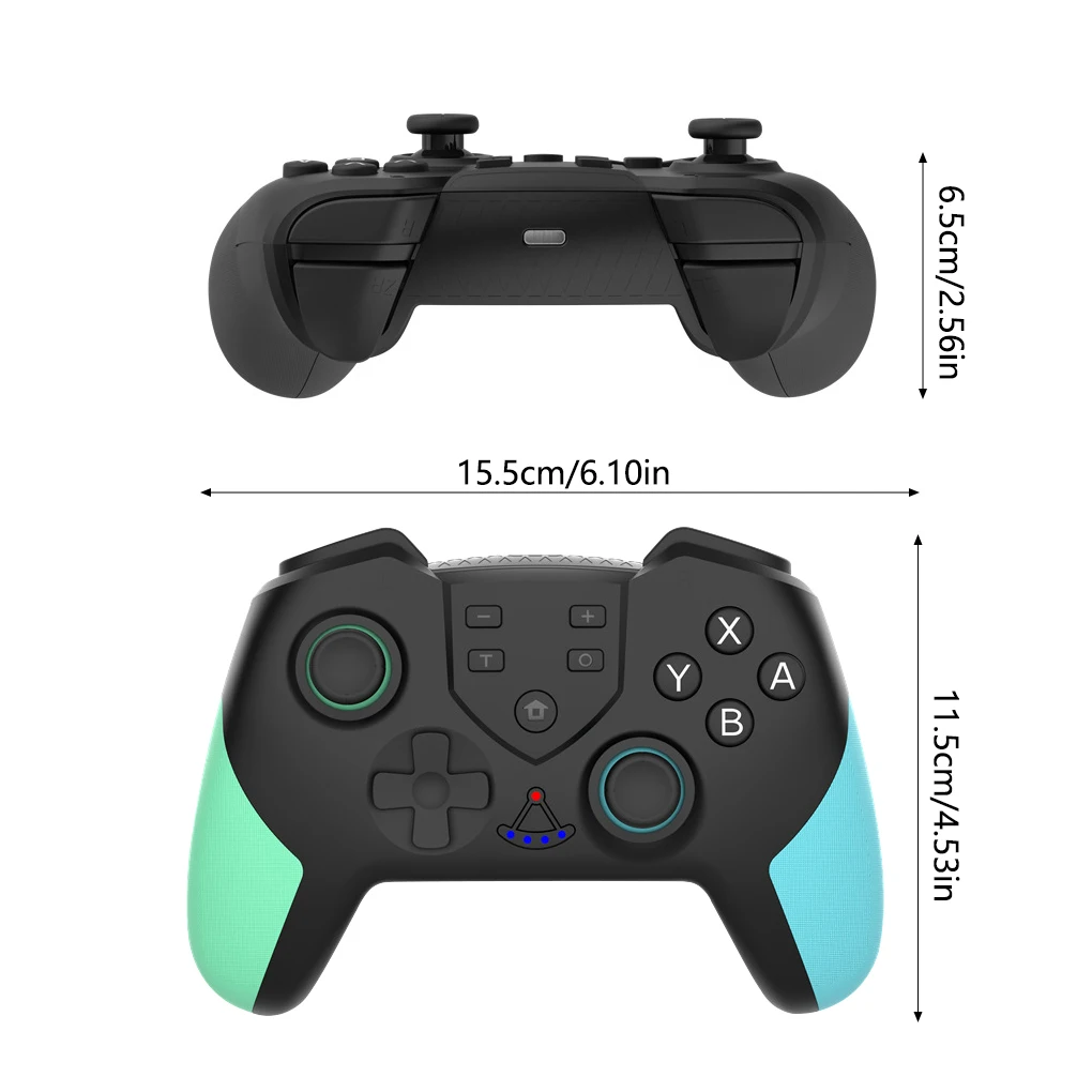 

Wireless Gamepad Vibration Joystick Bluetooth-compatible Game Controller Replacement for Nintendo Switch Green Blue