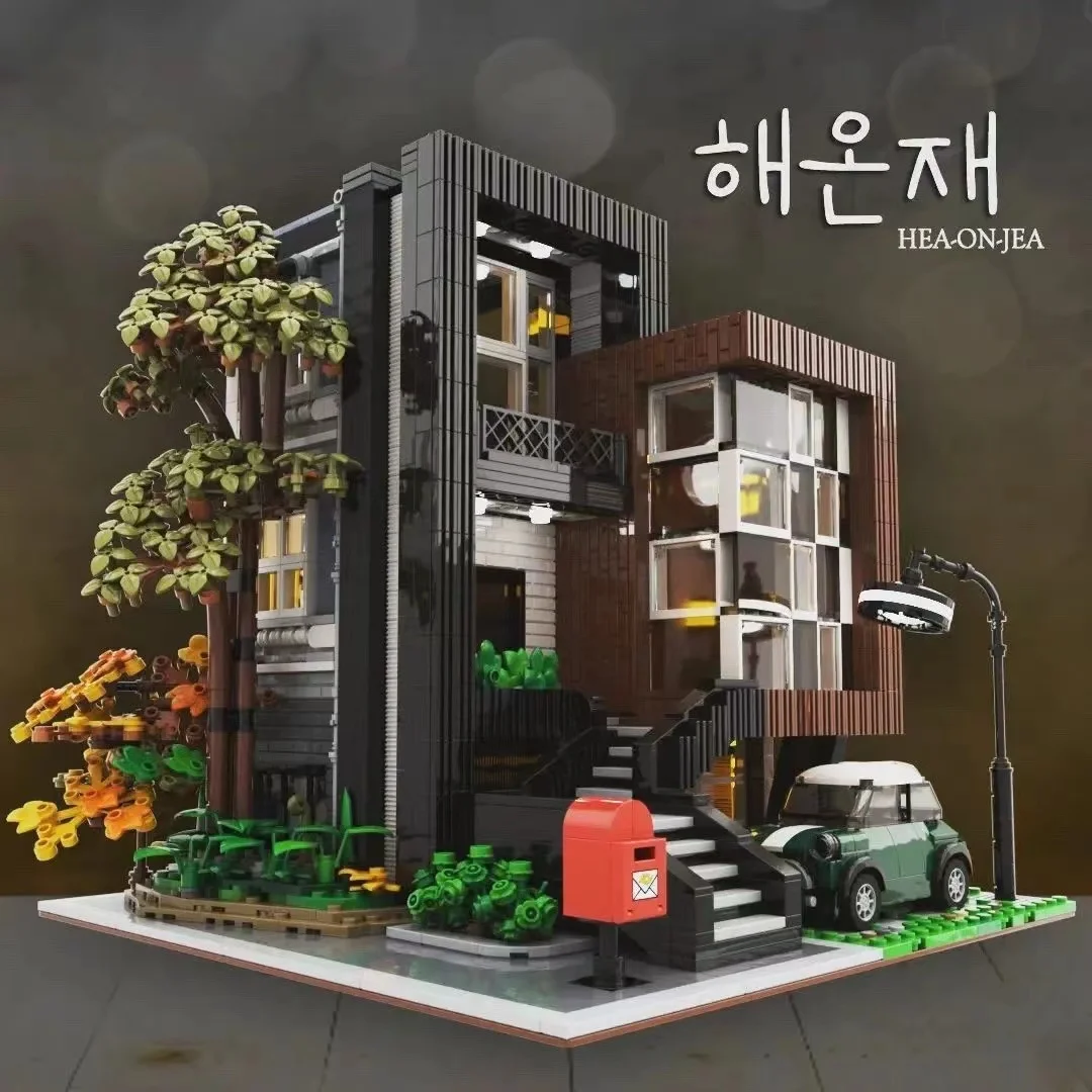 

Hot Sale Creative Expert Street View Model Building Blocks Haeunjae Korea Modern Villa DIY Toy For Kid Christmas Gift MOC-107015