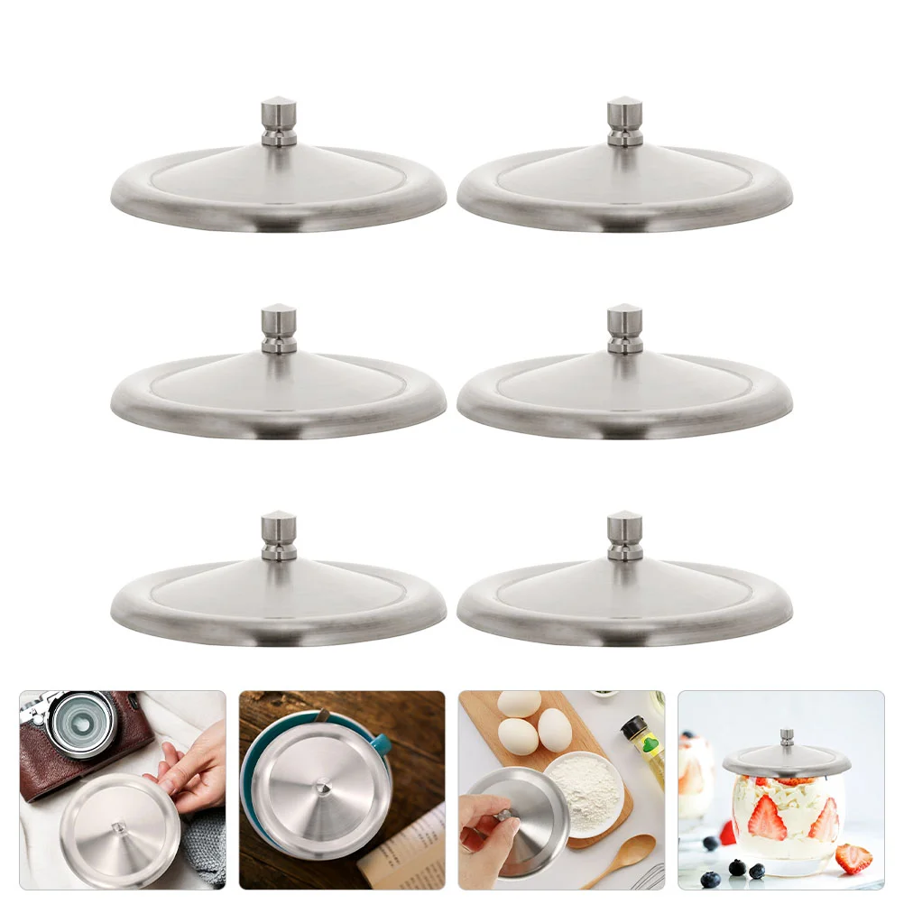 

6 Pcs Wide Mouth Jar Lids The Office Coffee Mugs Tumbler Cup Seal Cap Hot Stainless Steel Tea Water Flask Drinking Mason Jars