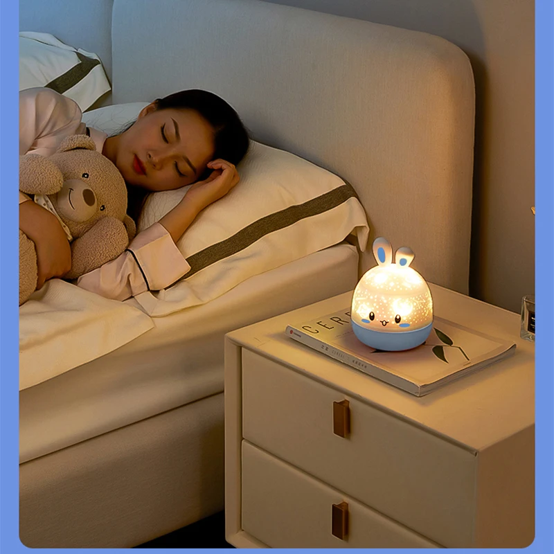 Blue Star Projector Romantic Underwater World Mermaid Night Light with Bluetooth Music Children's Bedroom Sleep Birthday Gift