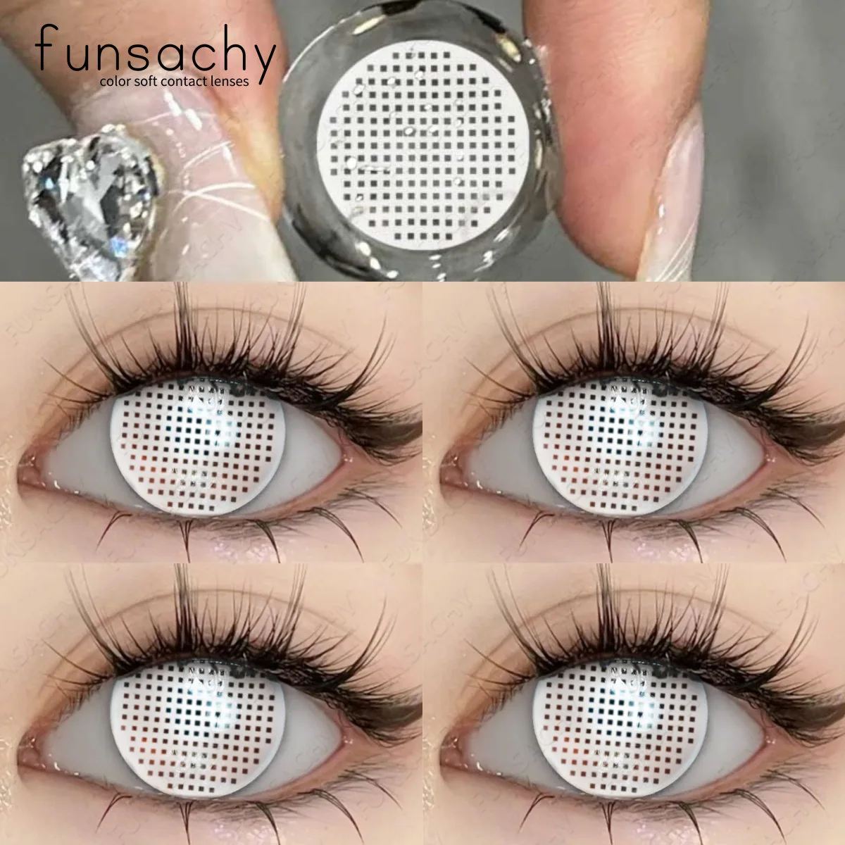 FUNSACHY 1 пара красочных контактных линз на Хэллоуин для глаз разноцветные линзы