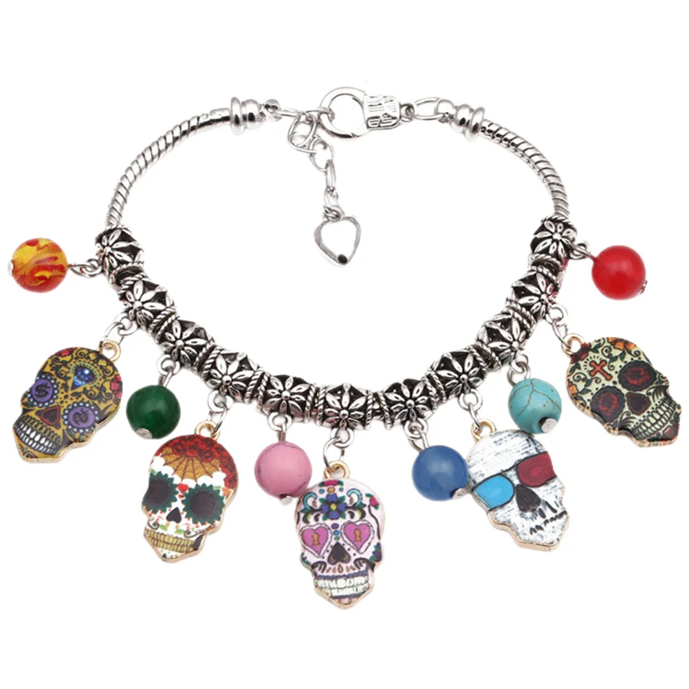 

Goth Bracelet Punk Accessories Jewelry 23x4cm Cool Wristband Agate Hip Hop Miss