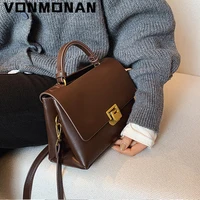 Vintage Tote Bag 2021 Winter New Quality PU Leather Women's Designer Handbag Purses Luxury Designer Mini Shoulder Messenger Bag
