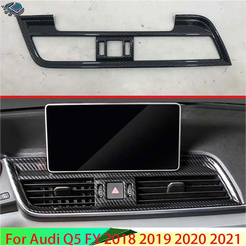 

Для Audi Q5 FY 2018 2019 2020 2021 Автомобильная хромированная крышка из углеродного волокна для вентиляционного отверстия среднего размера обшивка пр...