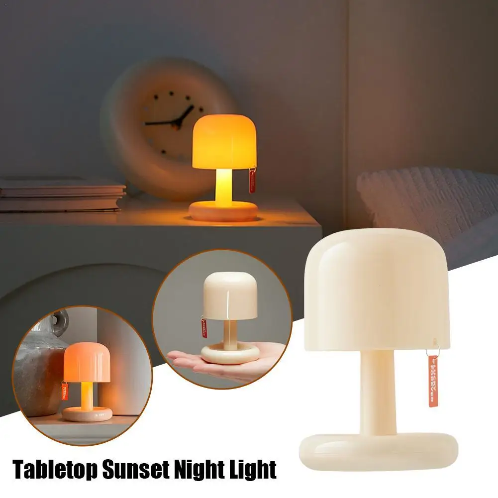 

2023 Desktop Mini Sunset Night Light Portable Touch Bedside Table Lamp Living Room Desktop Eye Protection Decorative Creative