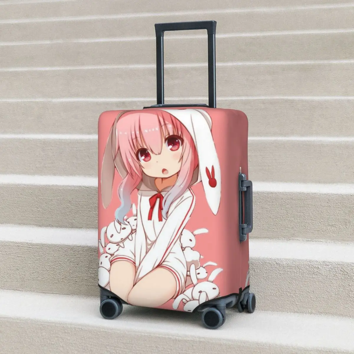 Anime Rabbit Girl Loli Chan Suitcase Cover Anime cute manga aesthetic Business Protection Holiday Practical Luggage Accesories