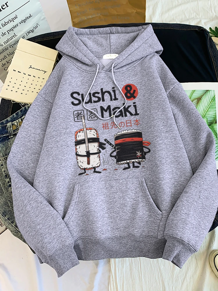 Комиксы ниндзя суши теплая толстовка женская японская мода эстетика толстовки