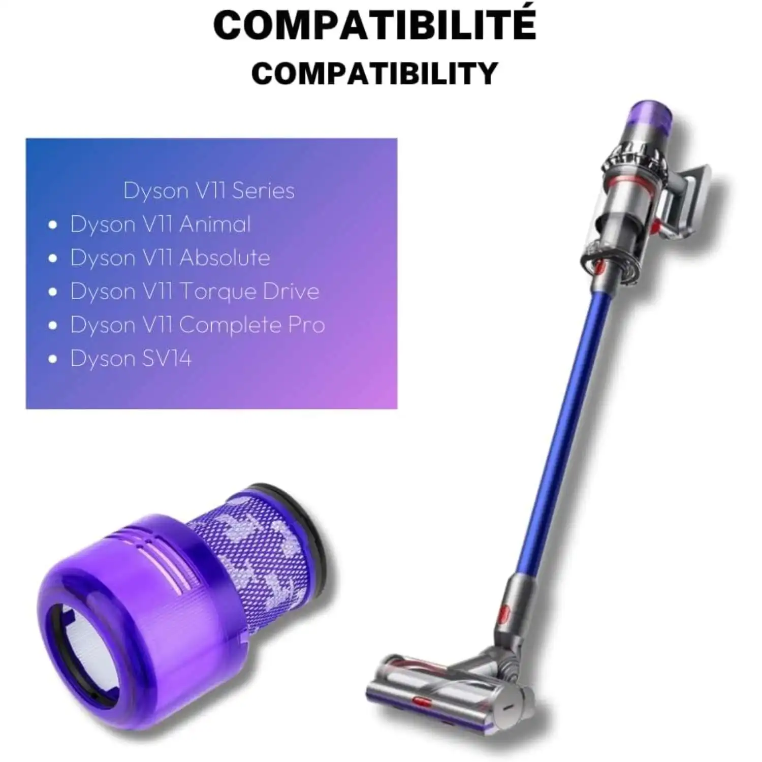 Фото Фильтр V11 V15 для пылесоса Dyson V11 Animal/Absolute/Extra/Torque Drive/Complete Pro V15 Detect SV14, 970013-02 и 97001302 №2