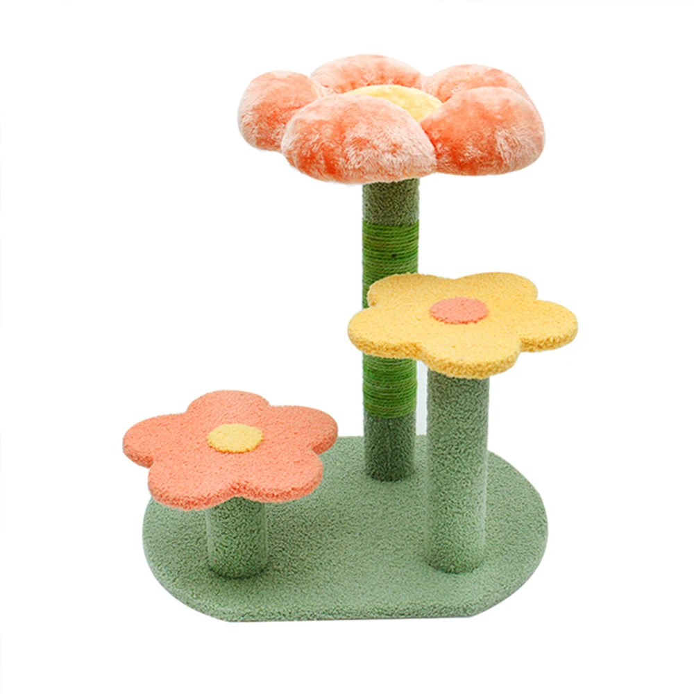 

2022 New High Quality Popular Interactive Cat Climbing Pet Sisal Flower Catcher Tree Climber Bed Scratching Post