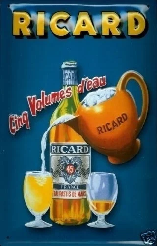 

Ricard Pastis Blechschild Schild Geprägt Gewölbt Metal Tin Sign.