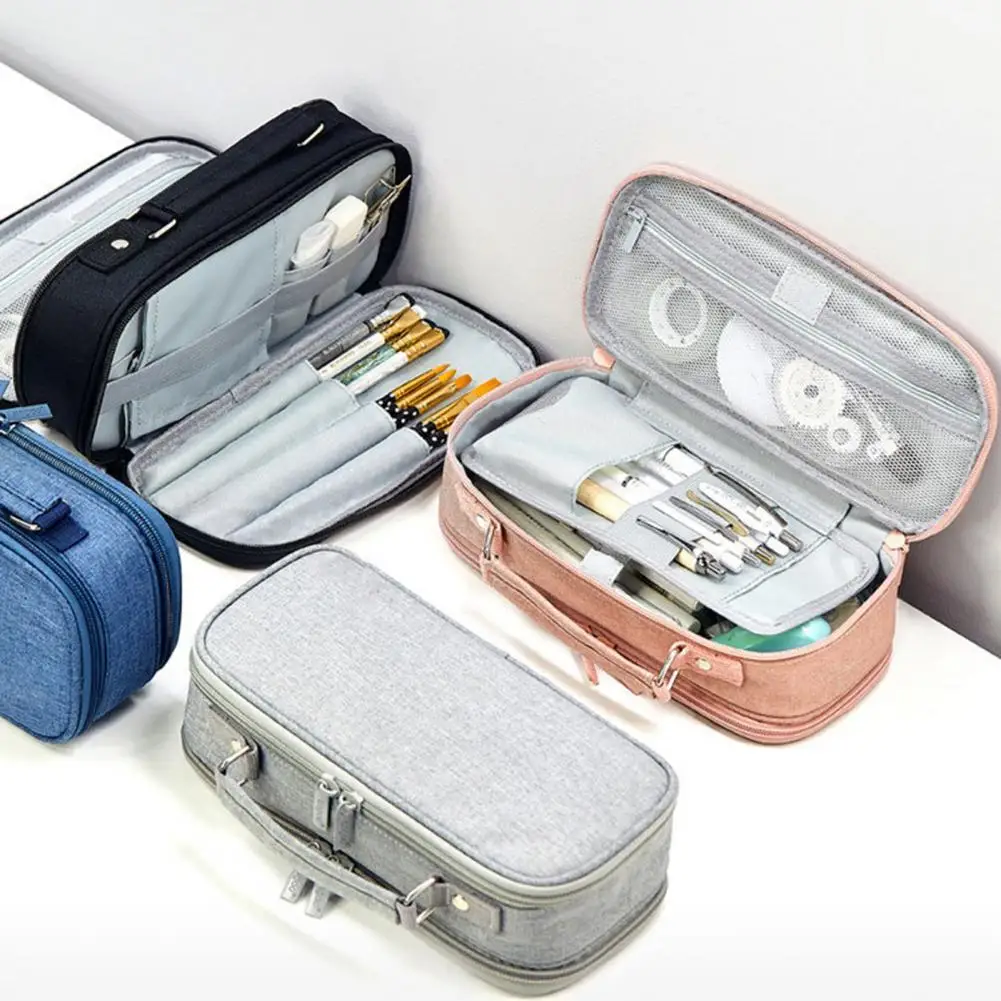 

Multibags Simple Waterproof Organizer Bag Canvas Pen Storage Bag No Odor for Women