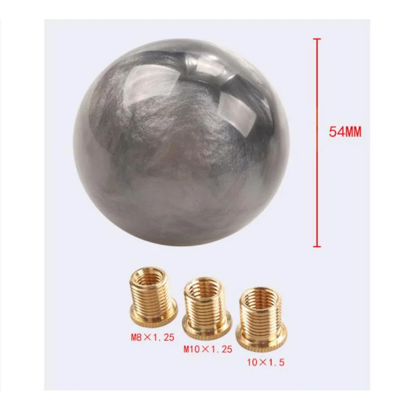 

NEW RACING Marble Style Round Ball Gear Shift Knob With 3 Adapters For Most Car