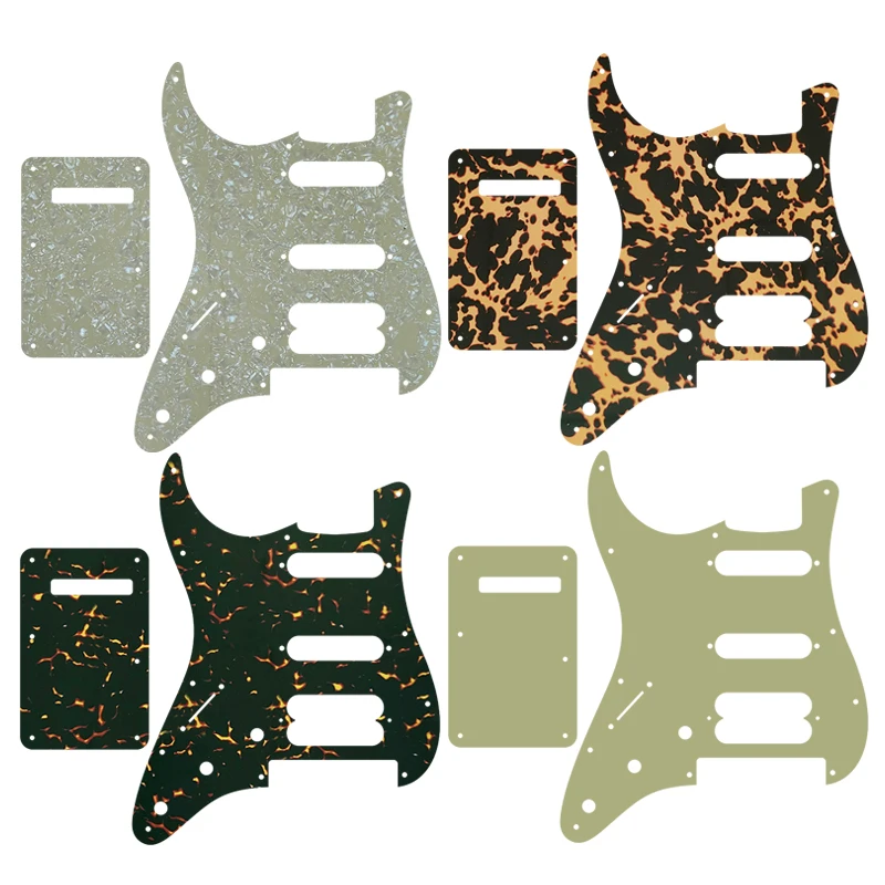 

Guitar Pickguard -For Left Hand US 11 Screw Holes SSH Strat With Tremolo Bridge Player Humbucker Scratch Plate & Amp Back Plate