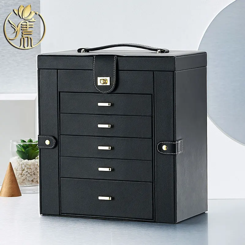 Multi Layer Jewelry Box Storage Organizer Case Large Capacity Earrings Ring Korean Watch Box Jewelry Storage Organizer Ornament