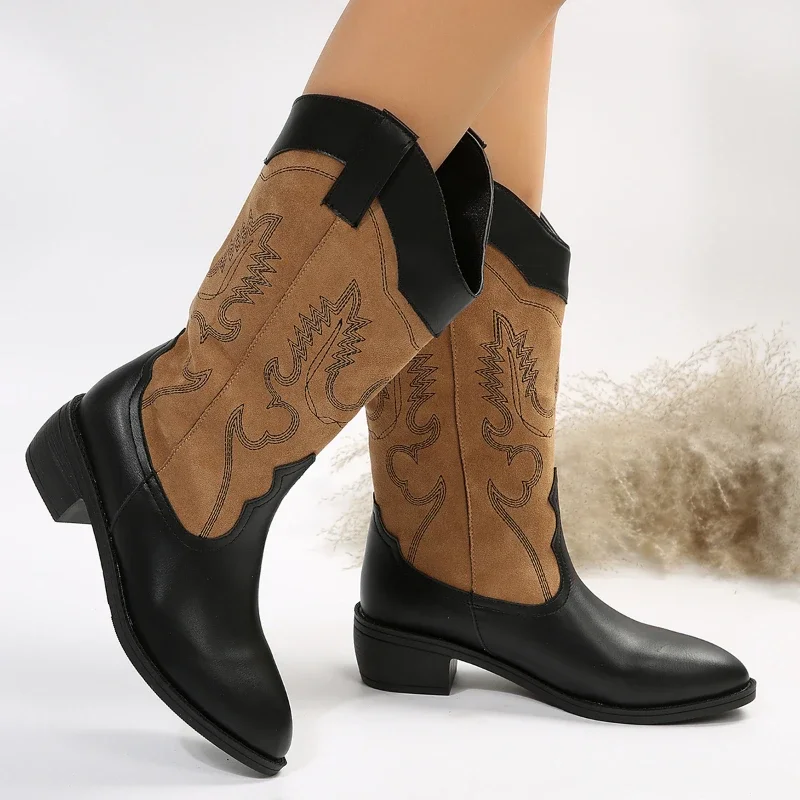 Женские сапоги до колена осенние модные бедра на массивном каблуке для женщин