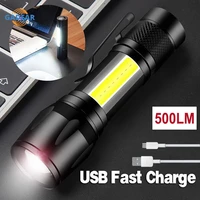 mini led flashlight portable usb rechargeable q5 torch zoomable waterproof light outdoor 3 lighting modes camping hiking hunting