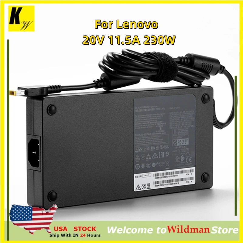 

20V 11.5A 230W USB PIN AC Laptop Charger Adapter for Lenovo Legion Y740 Y920 Y540 P50 P70 P71 P72 P73 Y7000P Y9000K A940 00HM626