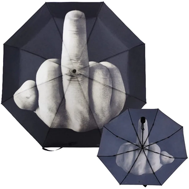 

Rain Cool Middle Finger Women Umbrella Rain Umbrella Windproof Folding Parasol Personality Middle Finger Umbrellas