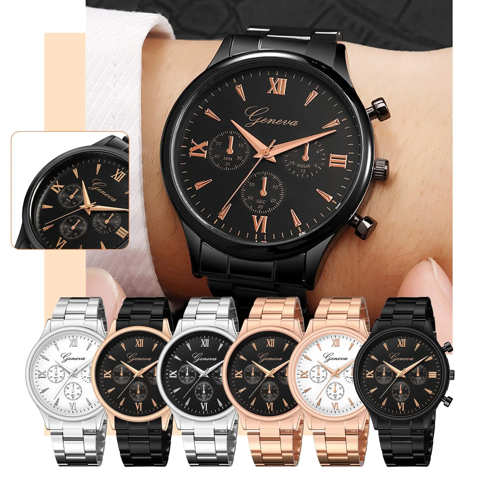 

Fashion Men Stainless Steel Watch Luxury Quartz Wristwatch Business Watches Man Clock relogio masculino