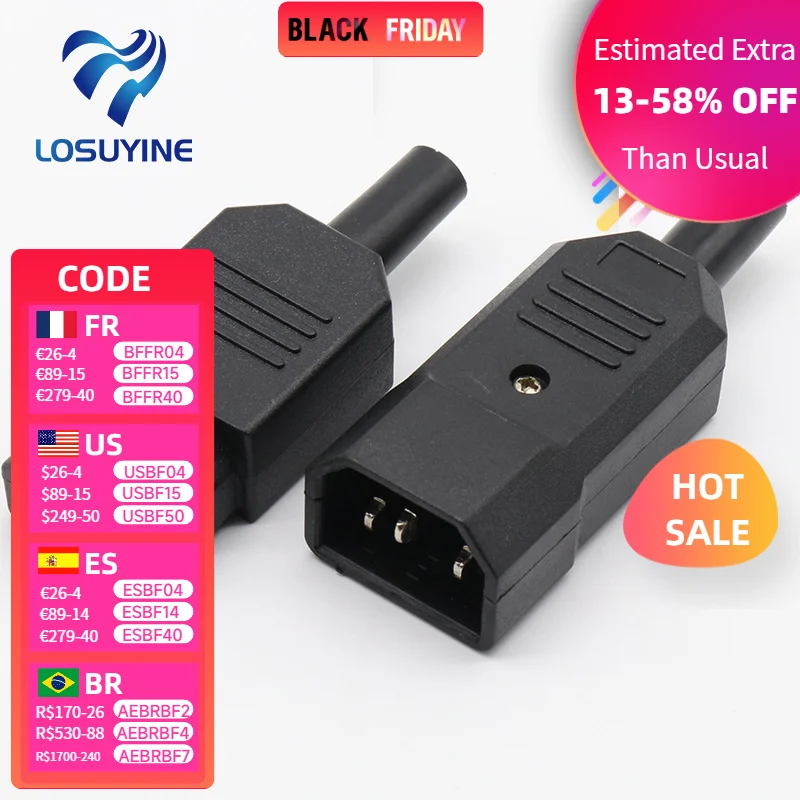 

2 шт. комбинированный разъем питания LOSUYINE IEC 320 C13