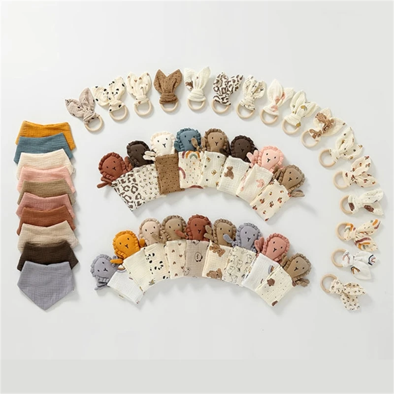 

Newborn Baby First Gift Set for Boys & Girls Cotton Comforter Baby Bibs Teething