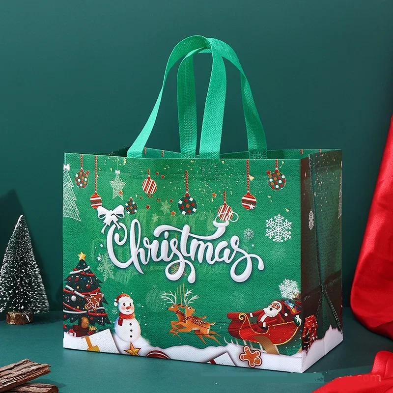Рождественские подарочные пакеты нетканые
