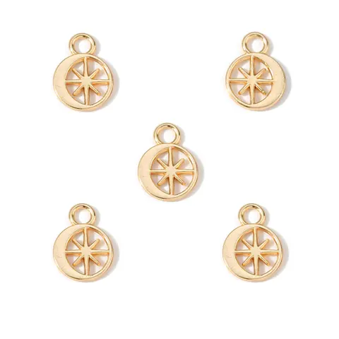 Металлические подвески YuenZ с звездами и луной 16*12 мм