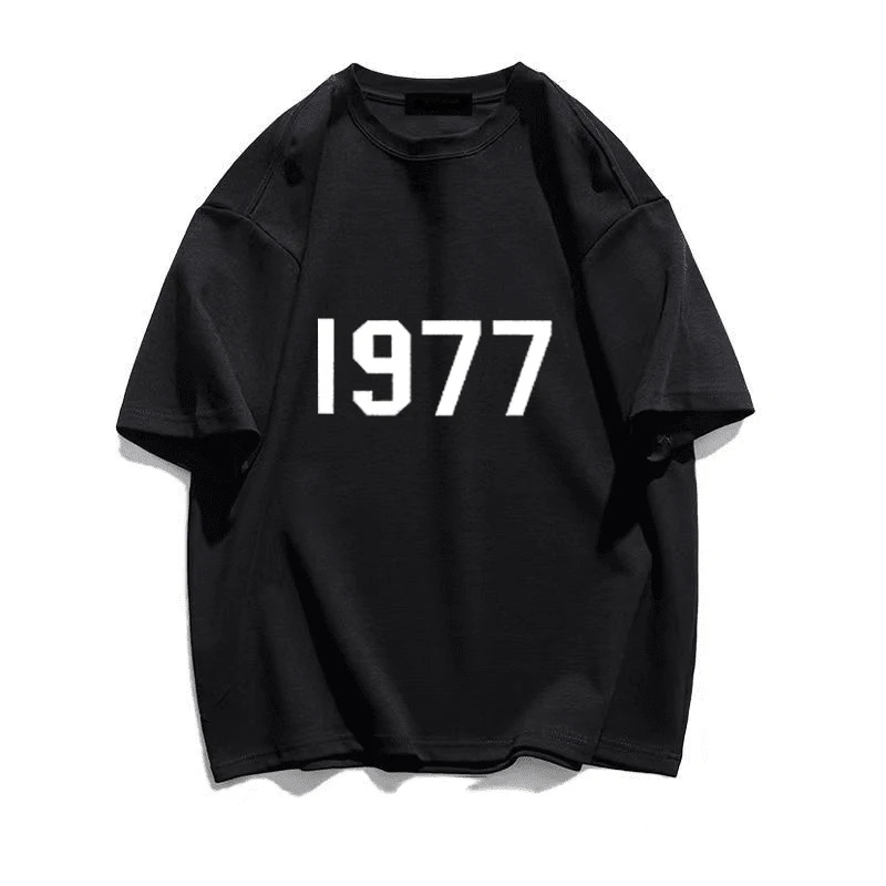 

Essentials Men T-Shirt 1977 Summer Cotton Letter Print Short Sleeve Tee Crew Neck Unisex Sport T Streetwear Fashion Brand Top