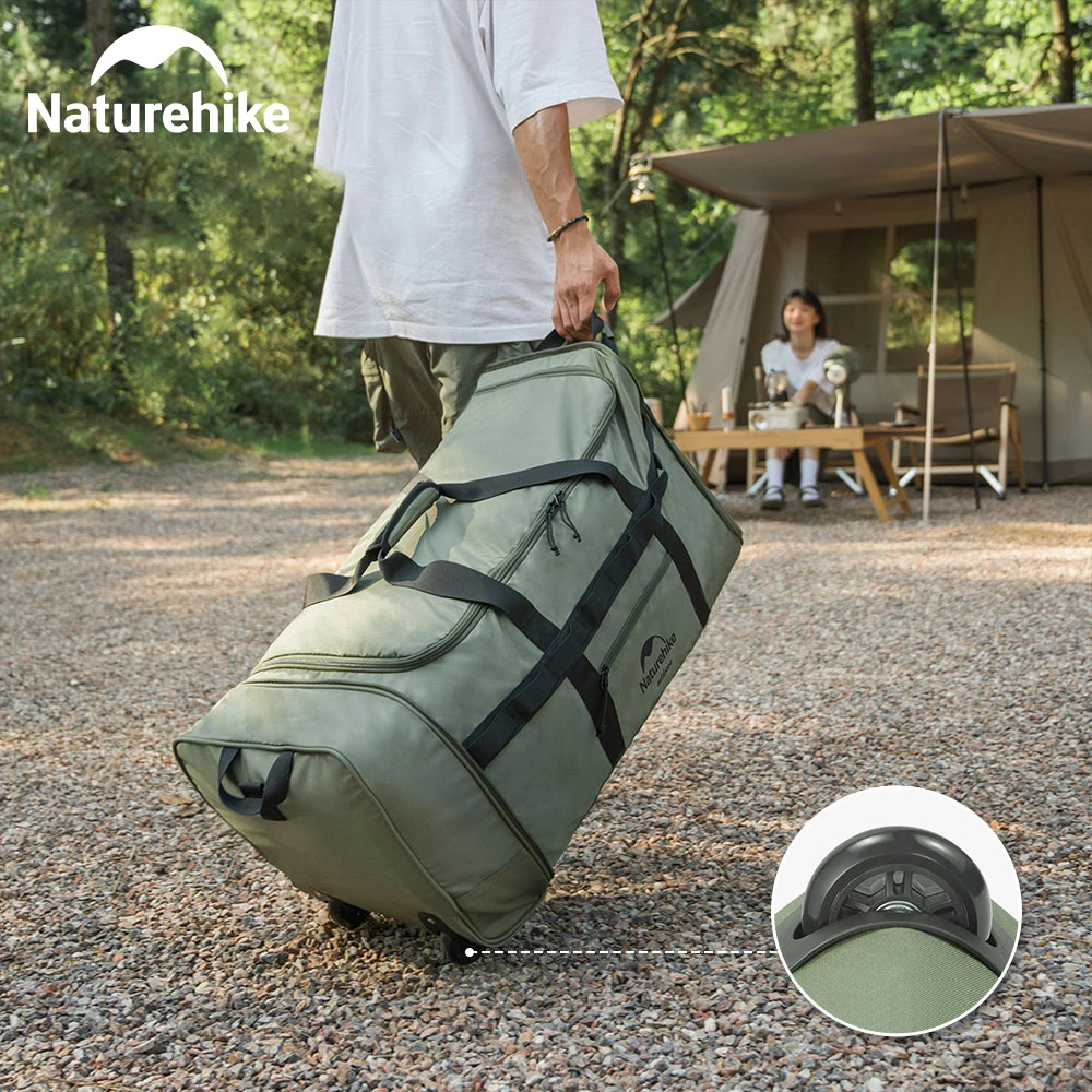 w kempingu Naturehike Przenośna składana torba podróżna na zewnątrz o dużej pojemności kółkach z kółkiem Składana bagaż
