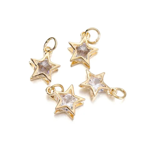 Ювелирные шармы YouYoungDifferent, 10 шт., циркониевые, сердечки