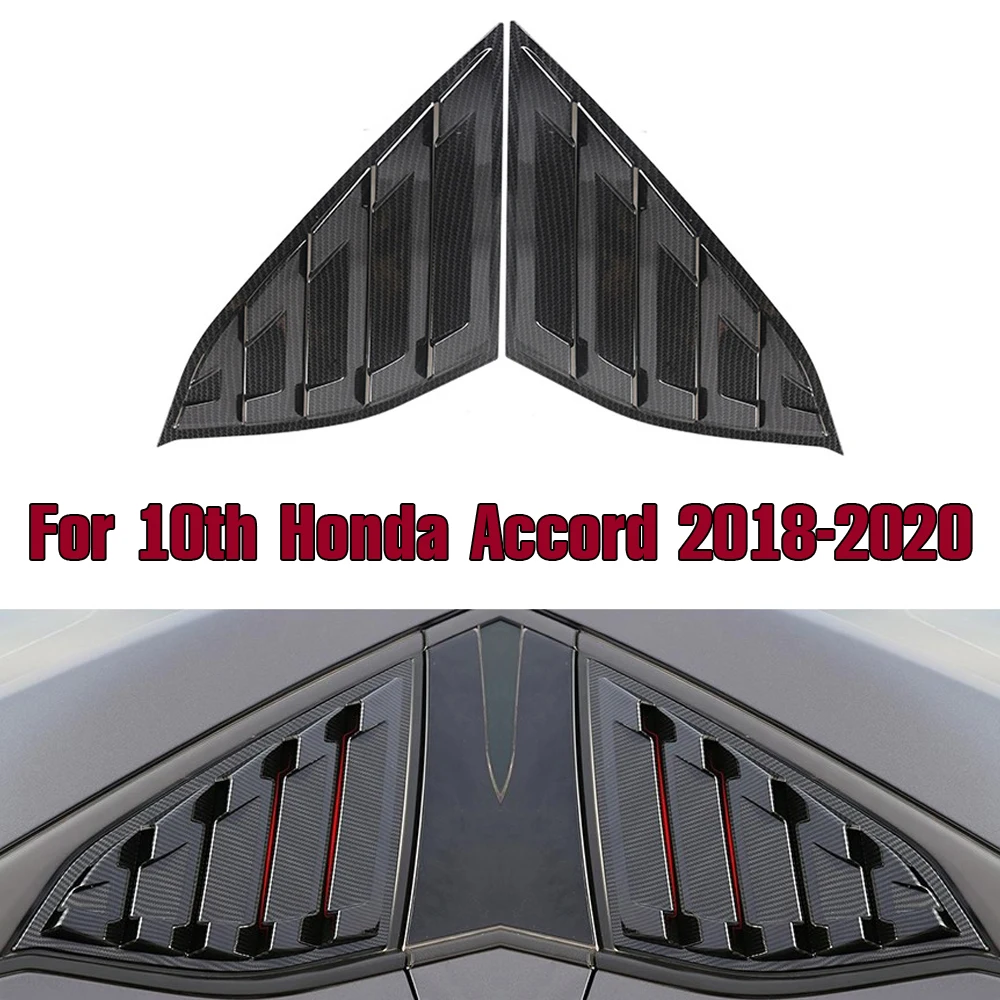 

2pcs 1/4 Quarter Rear Side Window Louvers Spoiler Panel Cover ABS Car Accessories Set Fits for Honda Accord 2018 2019 2020 2021