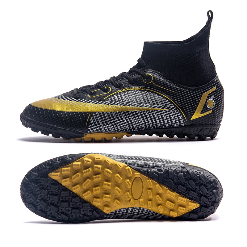 Boys and Girls' High Ankle Non slip Nail Grass Football Shoe Adult Professional FG/TF Football Shoe Size 35-45