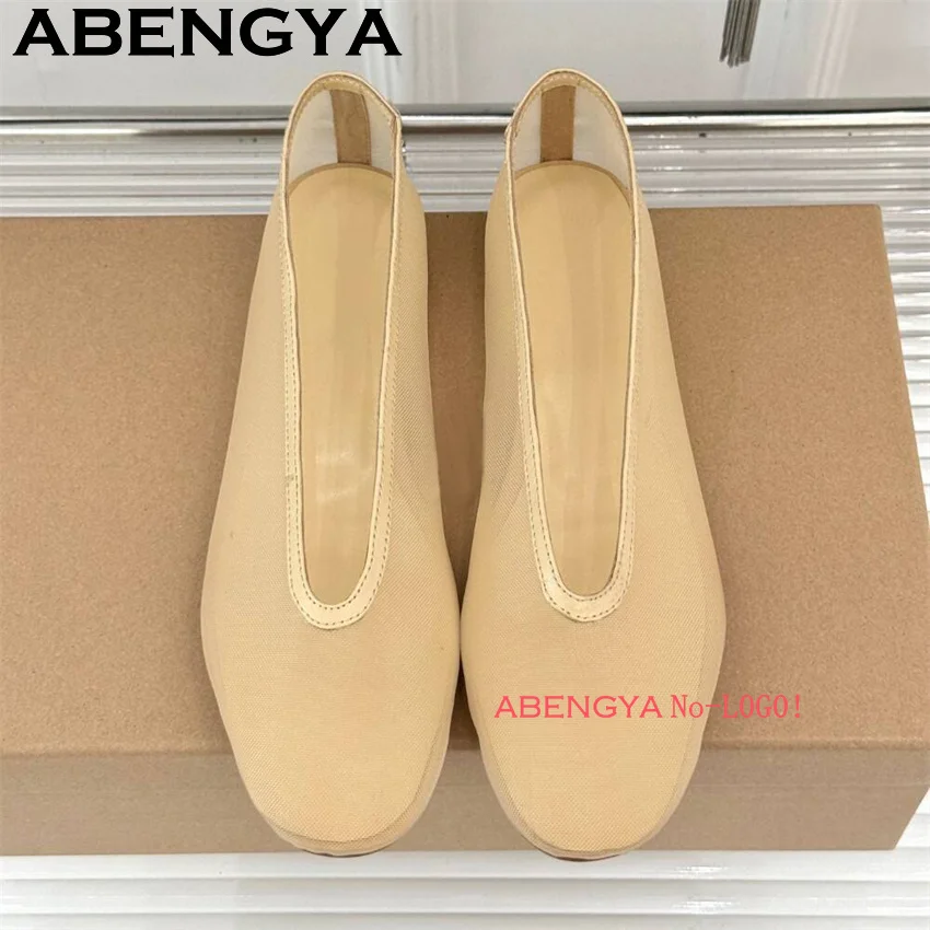 Фото ABENGYA/летние сетчатые туфли на плоской подошве с круглым носком, женские дышащие прогулочные туфли на низком каблуке с неглубоким носком, повседневные кружевные туфли на плоской подошве Mujer №4