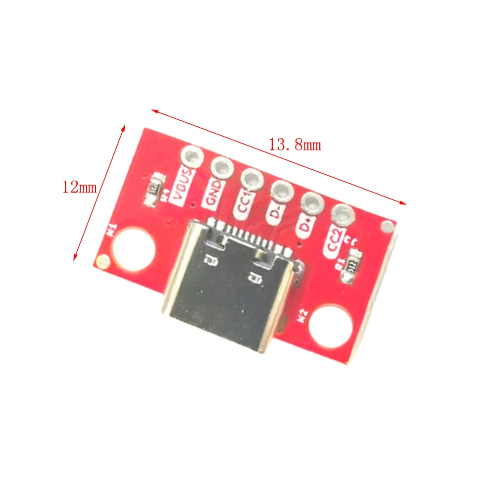 

USB 3.1 Type-C Connector 5PCS Female Test PCB Board Power Adapter 16P 2.54mm Connector Socket for Data Line Wire Cable Transfer