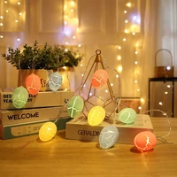 2022 2m easter led cracked clorful eggs shape light string happy easter day decor for home chick party bunny easter party
