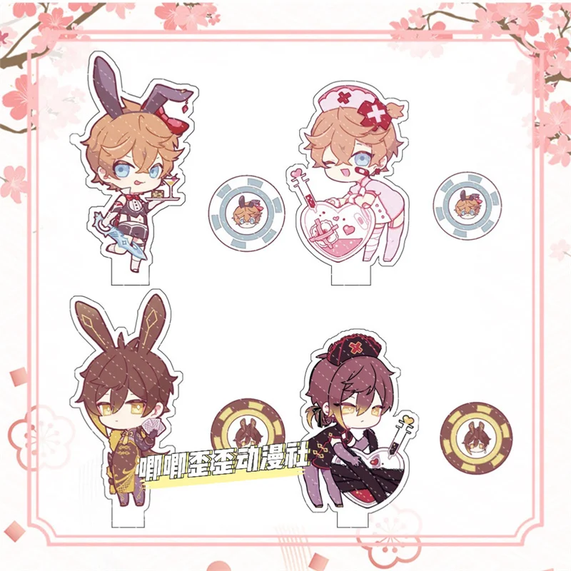 

Game Genshin Impact Figure Cosplay Acrylic Zhongli Tartaglia Stand Model Desk Decor Fans Collection Toy Anime Gift For Friend