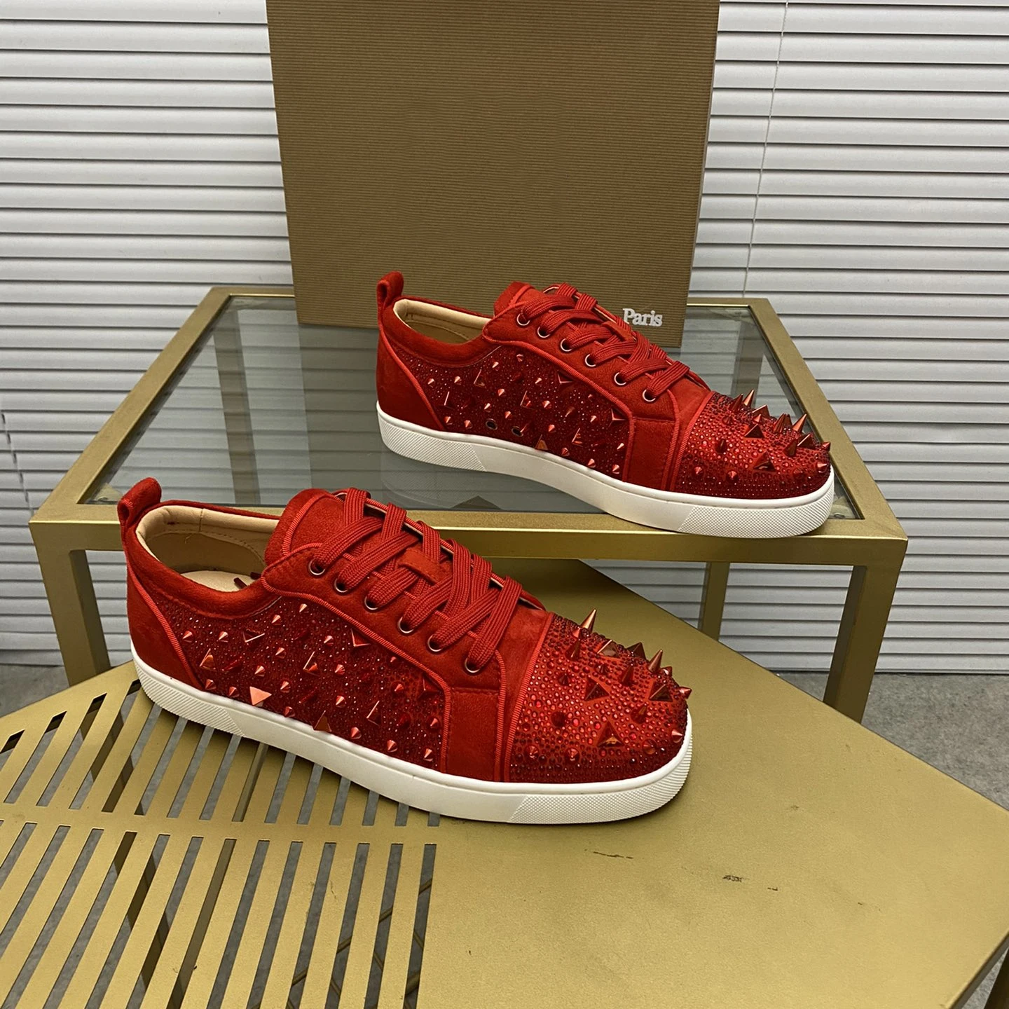 

Top Quality Red Sole Mens Casual Shoes Luxury Womens Leather Sneakers Unisex Fashion Trainers Youth Designer Canvas Shoes MD0074