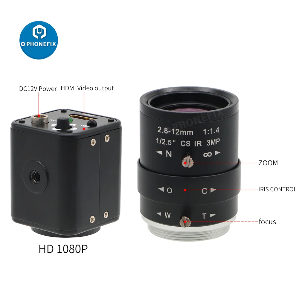HD 1080P 2MP CCTV промышленная IP-камера безопасности с 3MP 1/2.5 &quotF1.4 2 8-12 мм CS монтаж ручной
