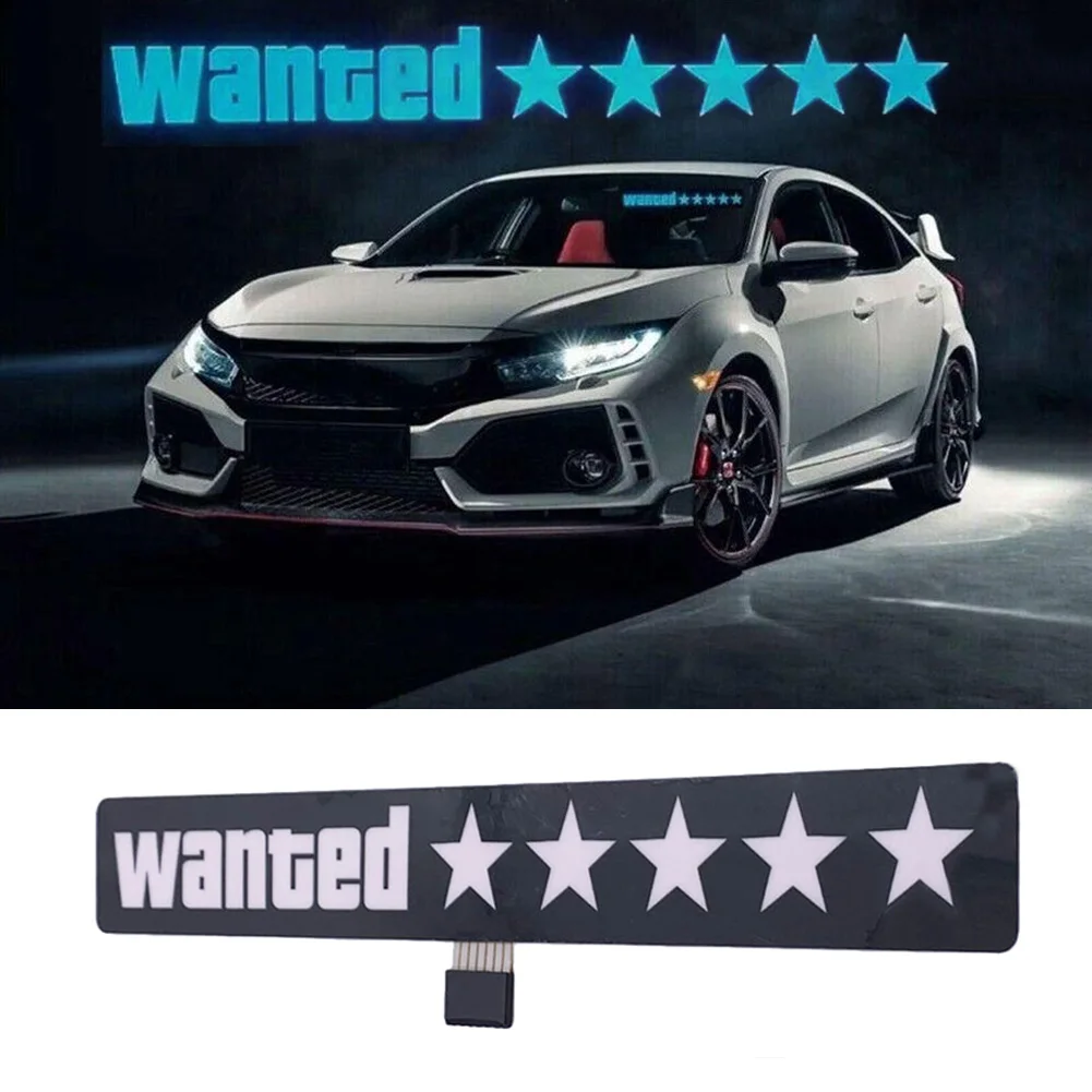 Car Window Sticker Windshield Electric LED Wanted Auto Moto Safety Decals Decoration Sticker for INS PORN HUB FAKE TAXI