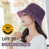 ptah summer hats women spring sun caps 100 mulberry silk hats sun protection breathable cap womens upf50 beach hat sun