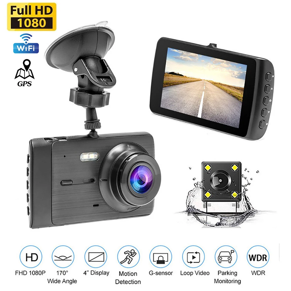 

Видеорегистратор автомобильный Full HD 1080P с поддержкой Wi-Fi и GPS-трекером