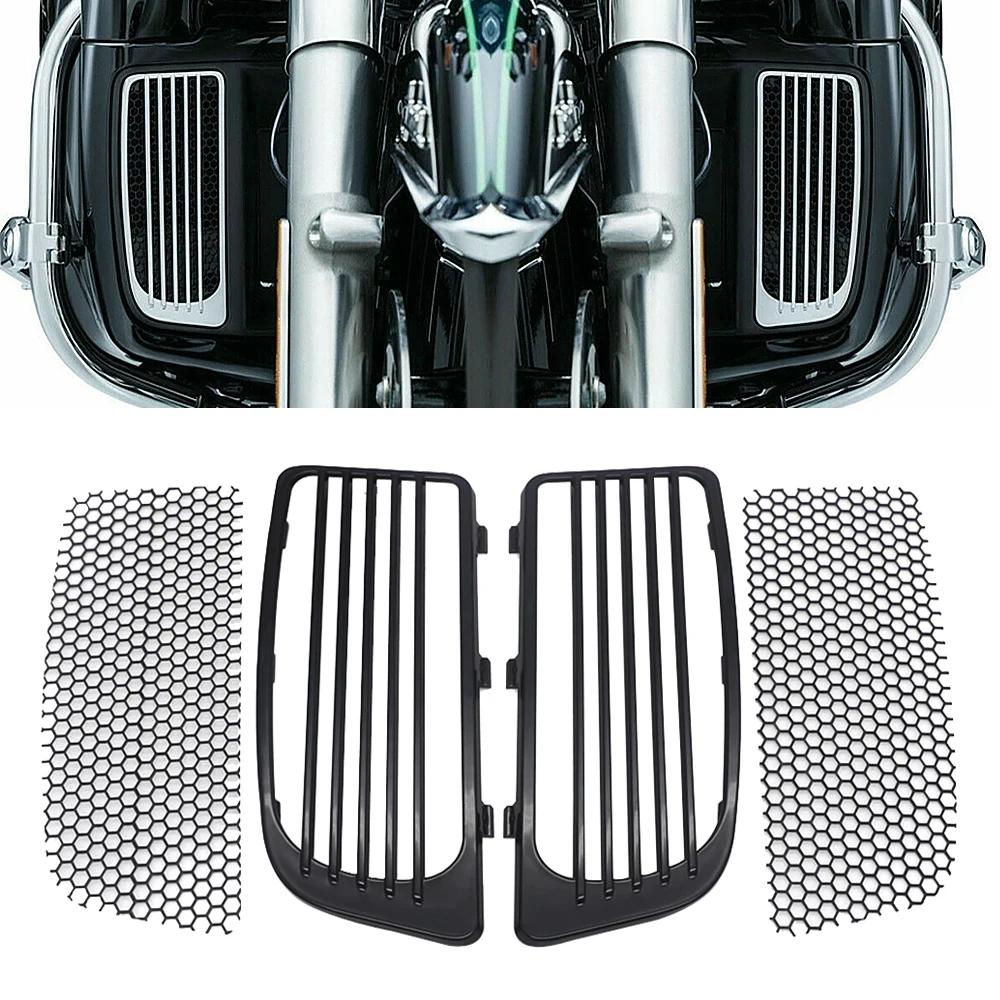 

Решетки радиатора мотоцикла из АБС-пластика обтекатель Нижняя вентилируемая Крышка хром для Harley Touring Electra Street Glide Road King FLHTK