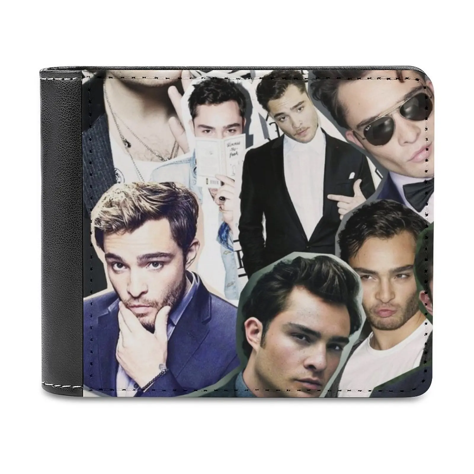 

Ed Westwick Collage Men's Wallet Pattern Leather Men's Short Wallet Multi-Card Wallet Fashion Purse Ed Westwick Chuck Bass