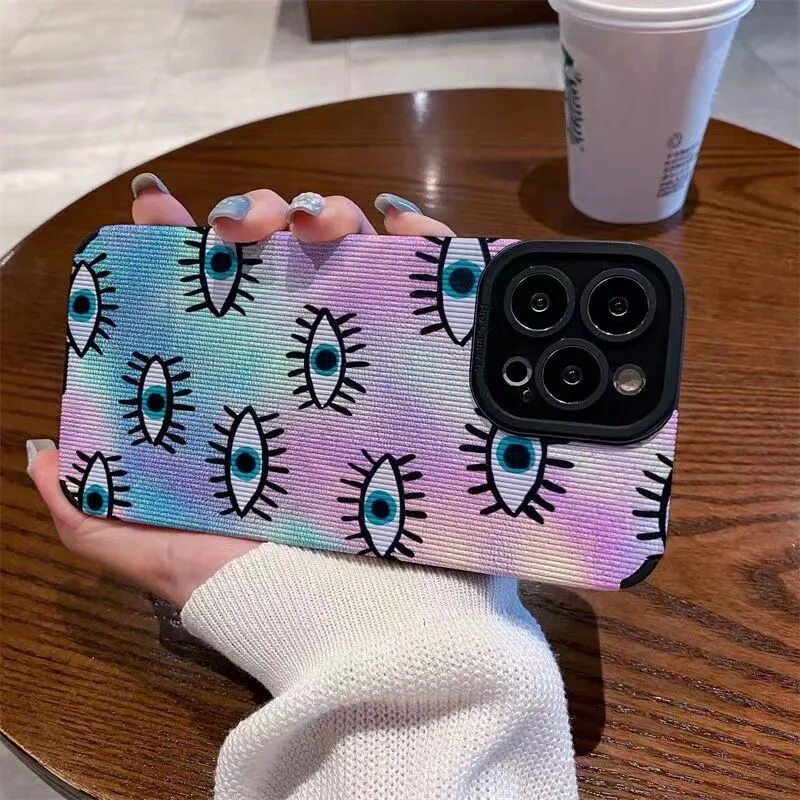 

DMAWMJ Cute cartoon eyes love hearts phone case for iphone 13 pro max 14 plus 11 12 mini back cover for iphone xr xs max x 7 8 p